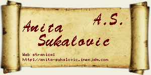 Anita Šukalović vizit kartica